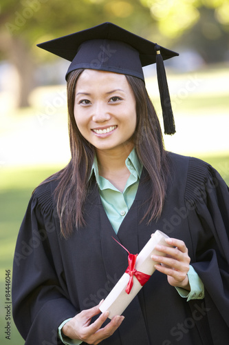 Female Student Attending Graduation Ceremony photo