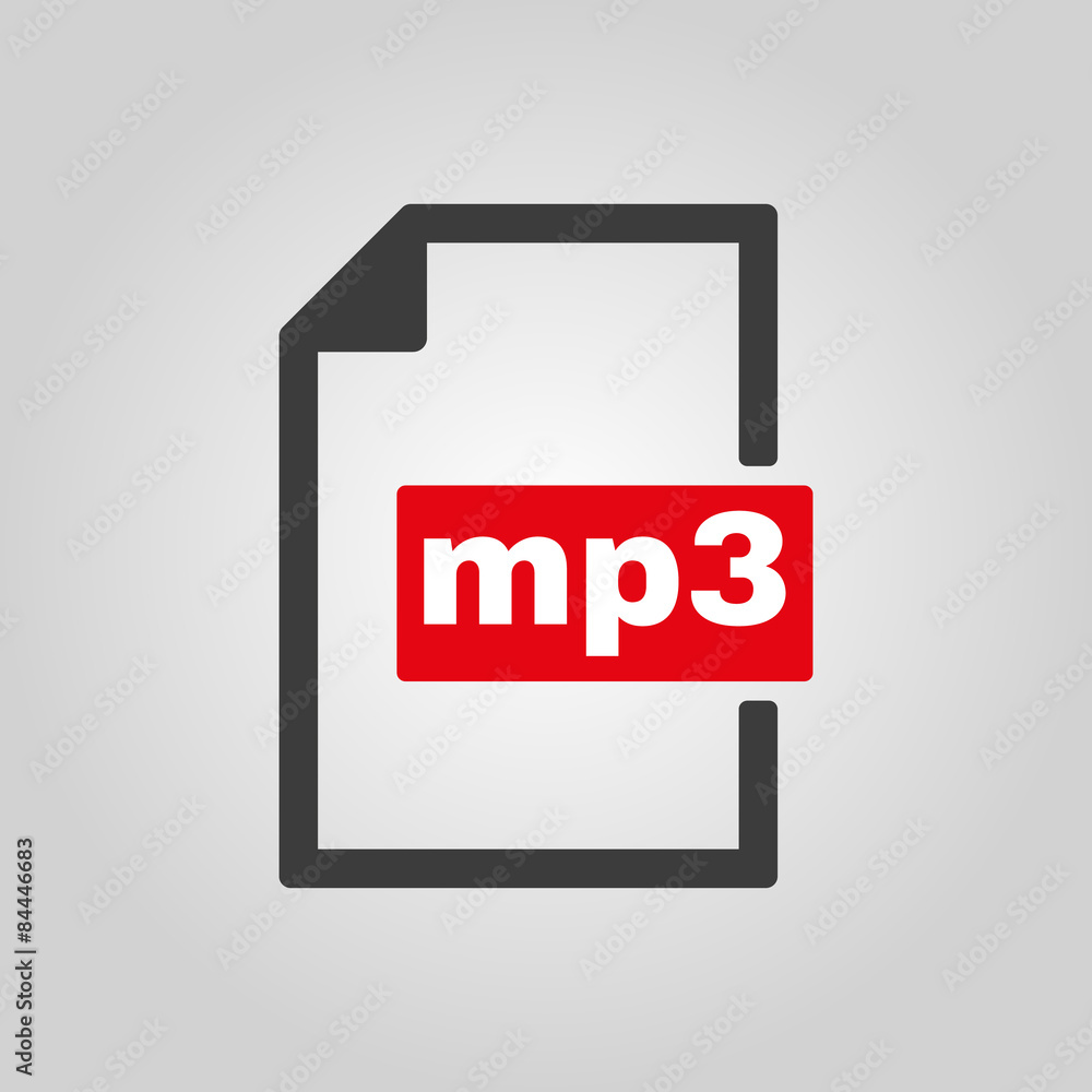 The mp3 icon. File audio format symbol. Flat The mp3 icon. File audio format symbol. Flat