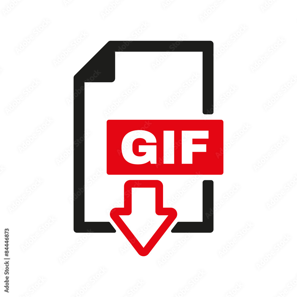 The GIF icon. File format symbol. Flat The GIF icon. File format symbol. Flat