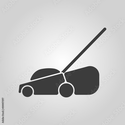 The lawn mower icon. Grass symbol. Flat