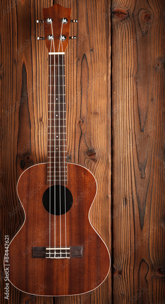 Obraz premium ukulele on wooden background