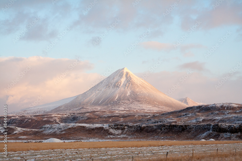 Mountain in Iceland at sunrise