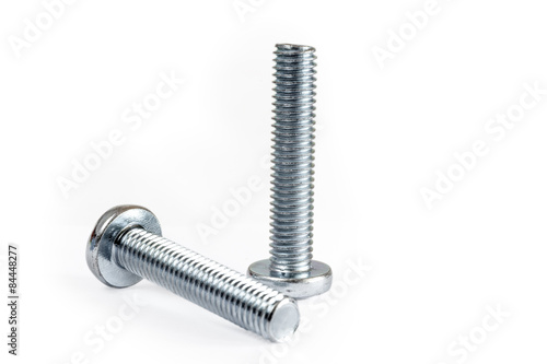Two silvery screw-bolts photo