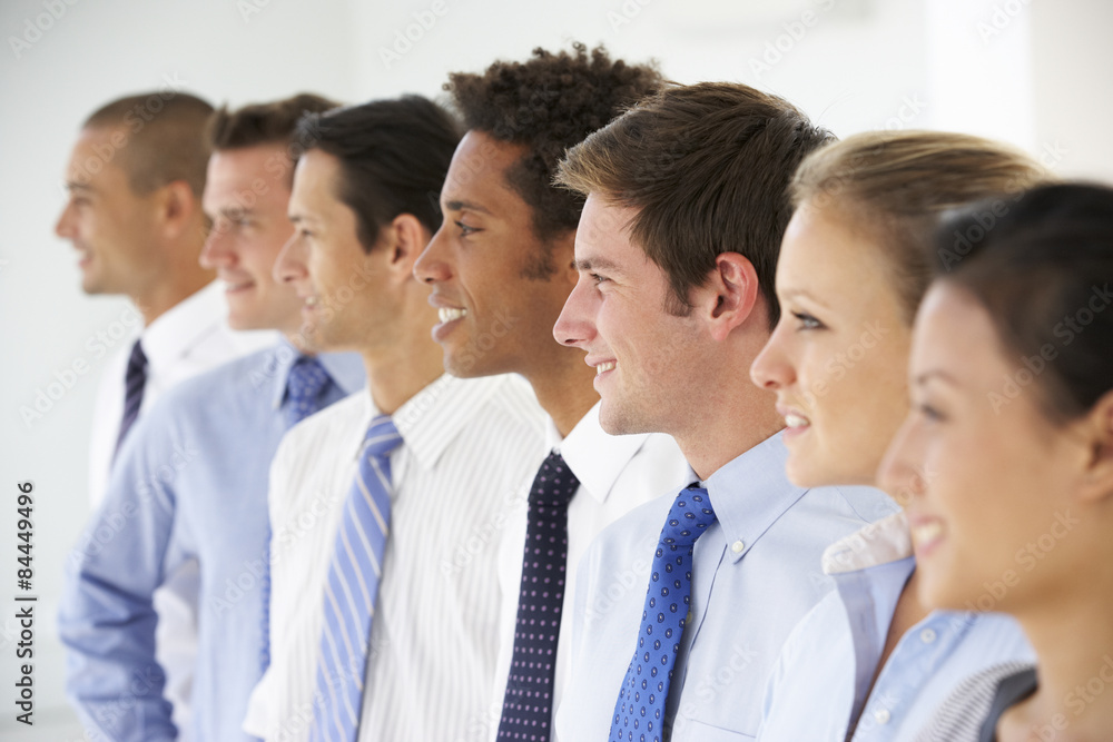 Line Of Happy And Positive Business People Line Of Happy And Positive Business People