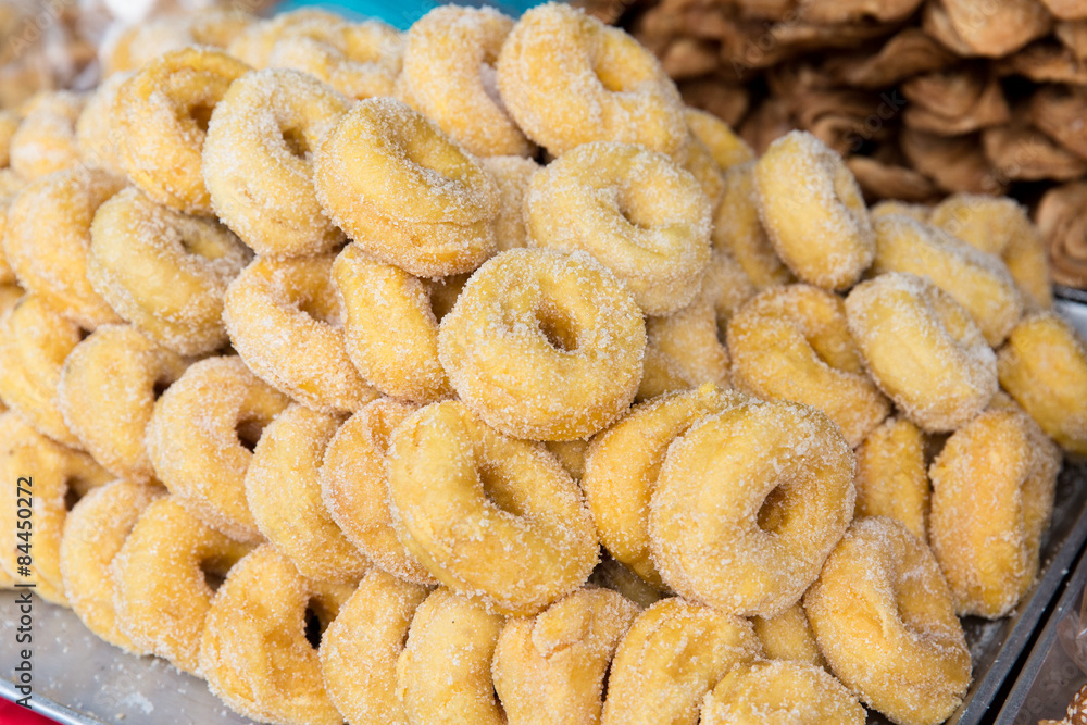sugared donuts at asian street market sugared donuts at asian street market
