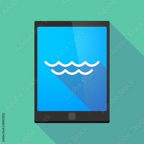 Tablet pc icon with a water sign