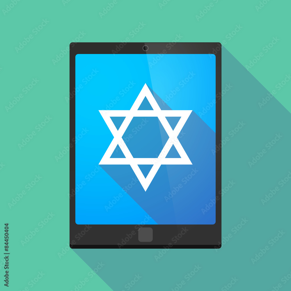 Tablet pc icon with a David star Tablet pc icon with a David star