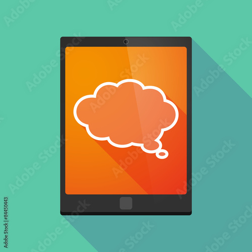 Tablet pc icon with a cloud comic balloon