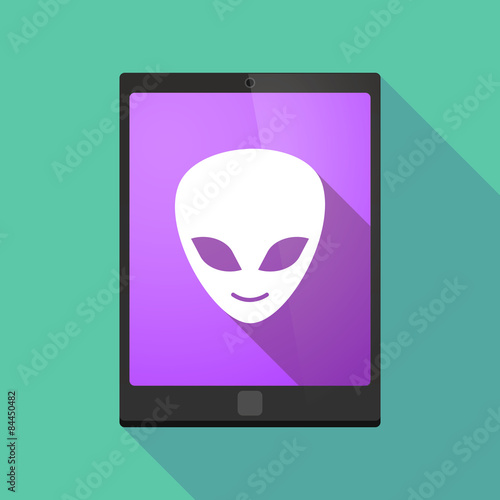 Tablet pc icon with an alien face