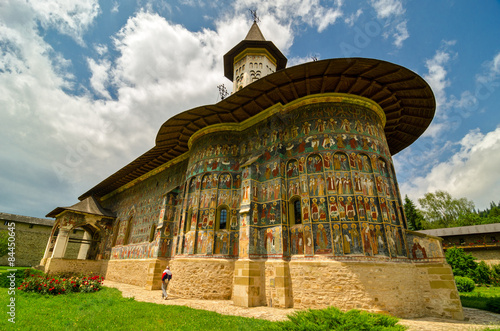 Sucevița Monastery, in the village Sucevița, 18 km away from the city of Rădăuţi, Suceava County.  photo