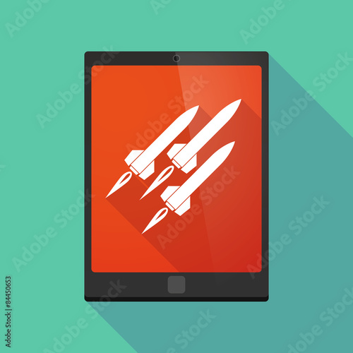 Tablet pc icon with missiles