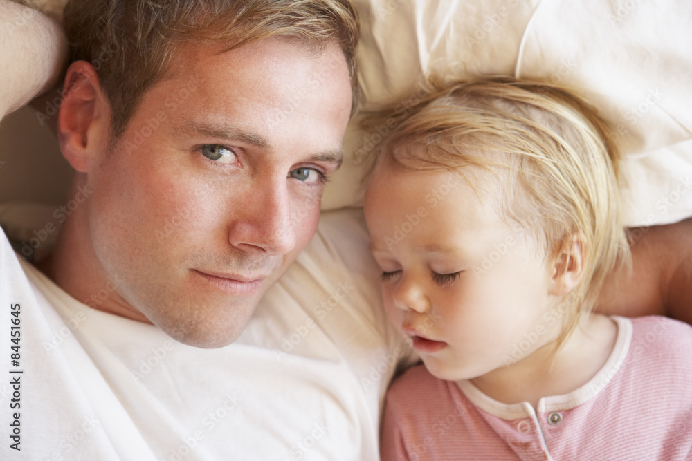 Father And Daughter Sleeping In Bed Father And Daughter Sleeping In Bed