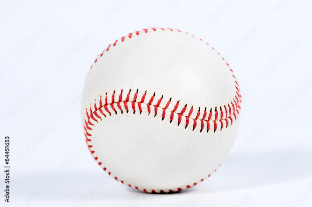 Single baseball with red knit. Single baseball with red knit.