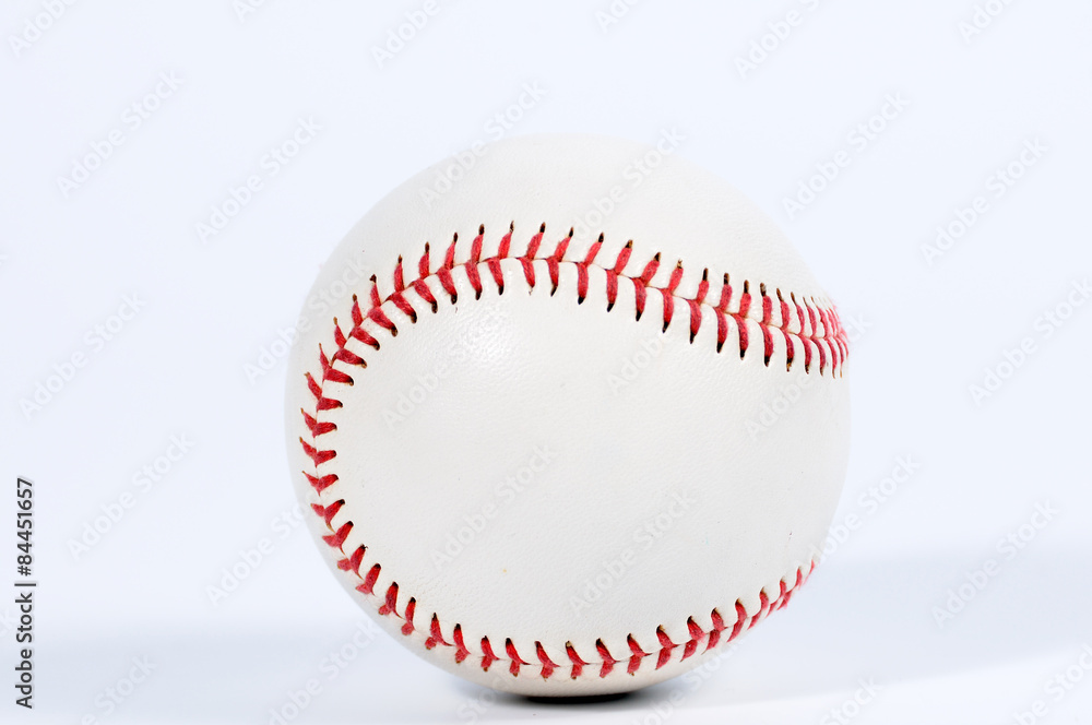 Single baseball with red knit. Single baseball with red knit.
