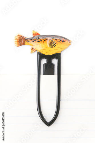 fish bookmark isolated on white background