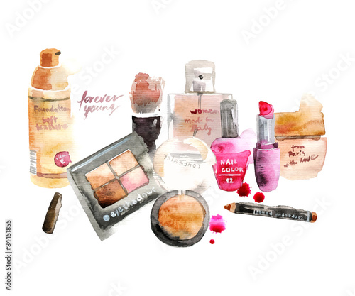 Glamorous make up watercolor cosmetics