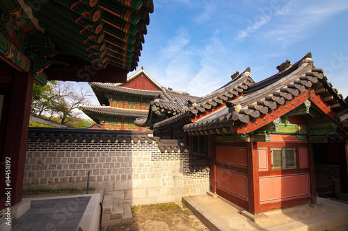 Traditional Korean houses in Changdeokgung Palace in Seoul, Kore