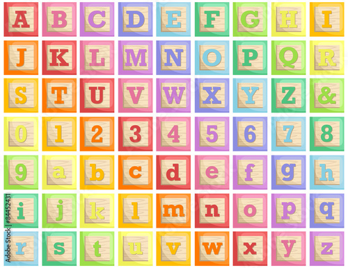 wooden block alphabet