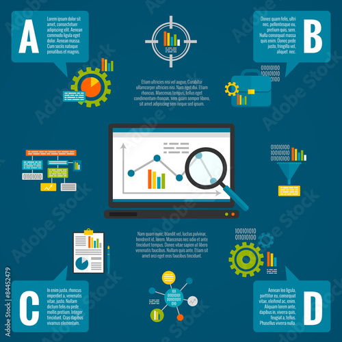 Data analytics infographic set