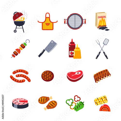 Barbecue And Grill Icon Set