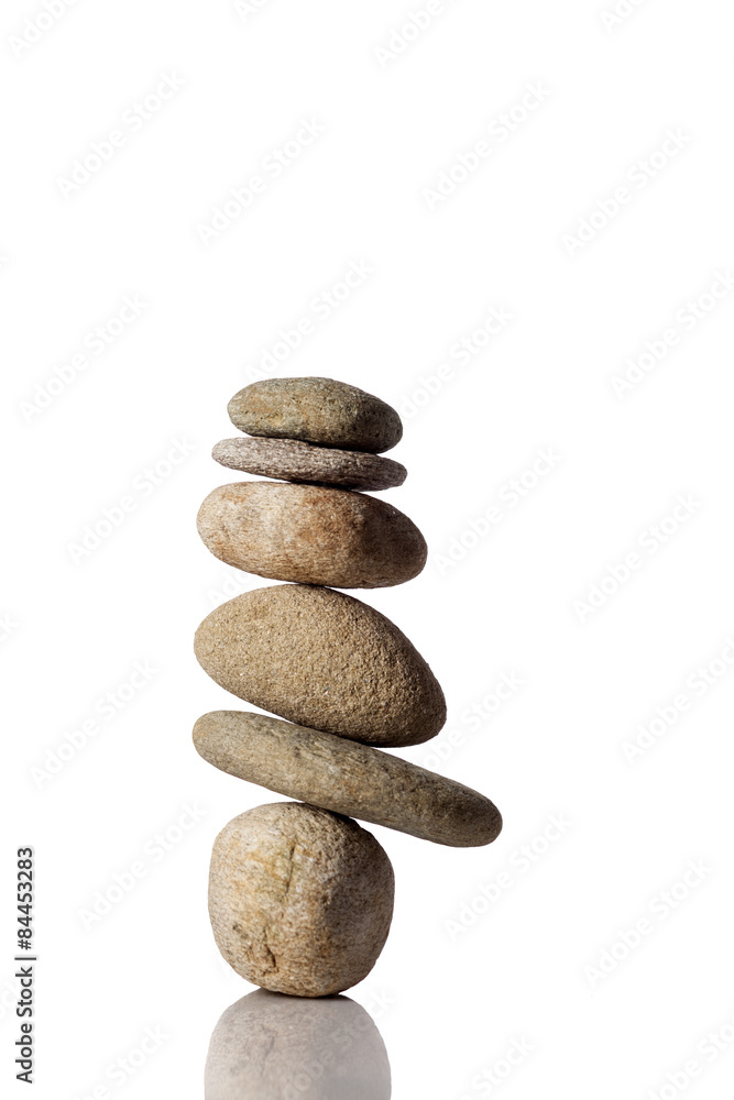 Balanced stack of different river stones Balanced stack of different river stones
