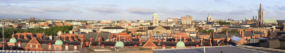 Morning panorama center of Dublin.