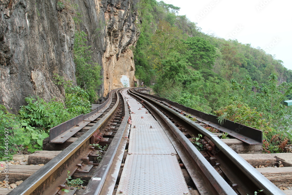 Fototapeta premium Death railway at River Kwai, Kanchanaburi, Thailand.