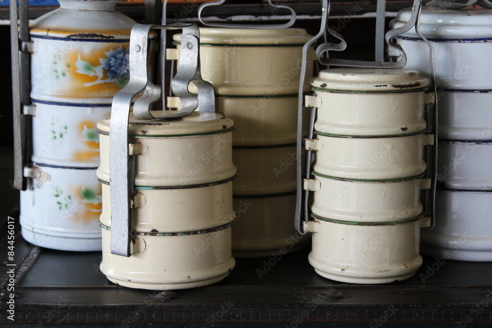 Old Thai food carrier made from metal. Old Thai food carrier made from metal.