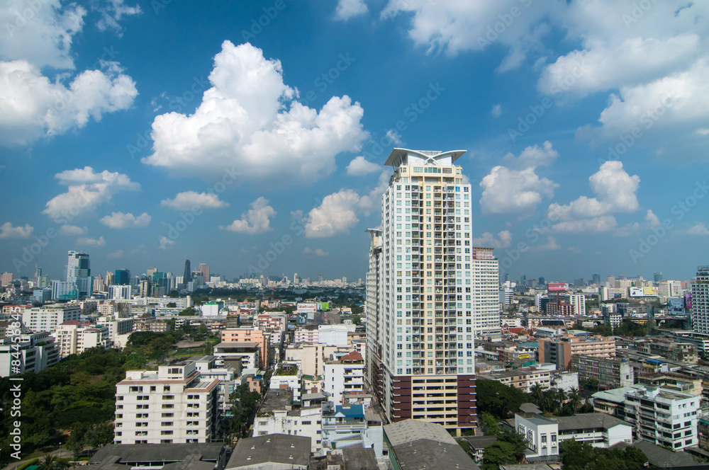 Fototapeta premium Above city view from Bangkok Tower