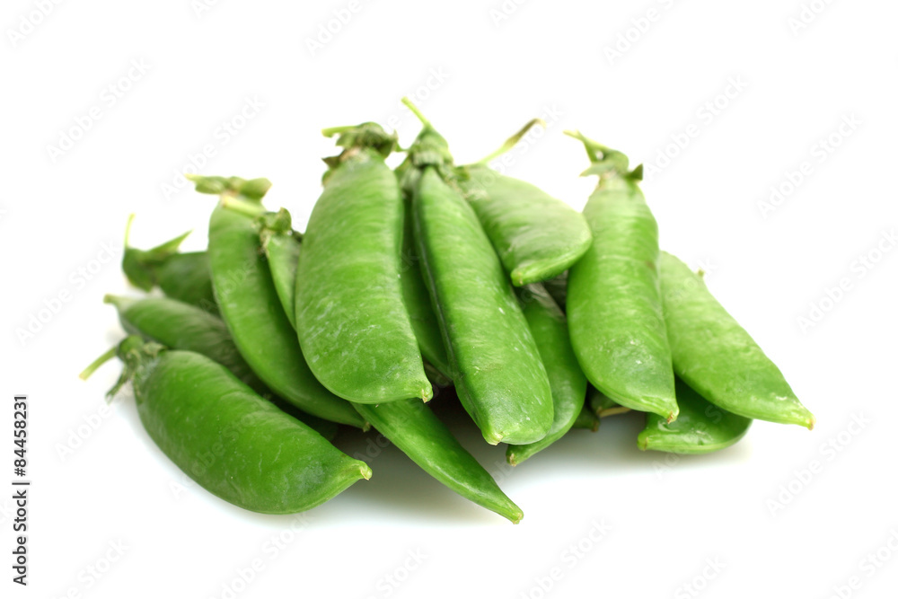fresh green peas isolated on a white background fresh green peas isolated on a white background