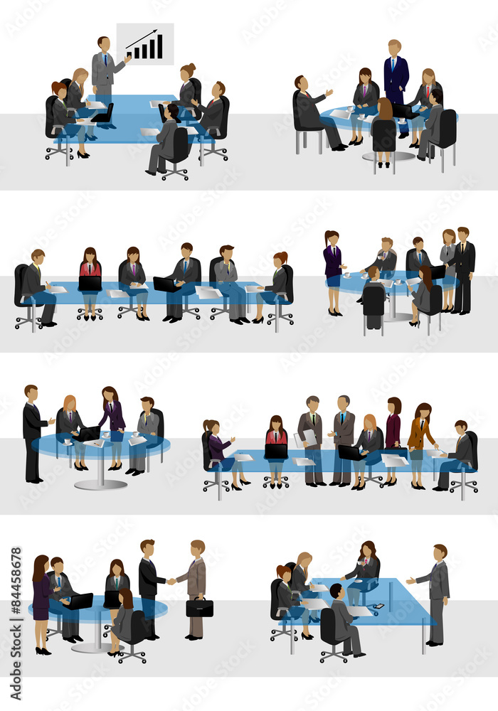 Business People, Different Situation Set - Isolated On White Background - Vector Illustration, Graphic Design Editable For Your Design Business People, Different Situation Set - Isolated On White Background - Vector Illustration, Graphic Design Editable For Your Design