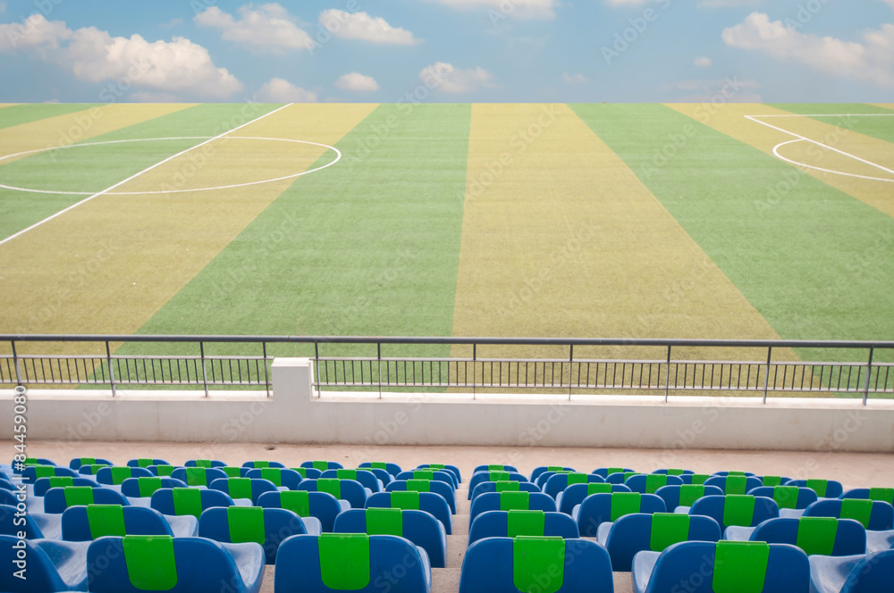 soccer field in the heaven from spectator view