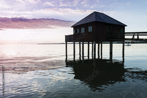 Sunset at Lake Constance  Bodensee  in Europe.