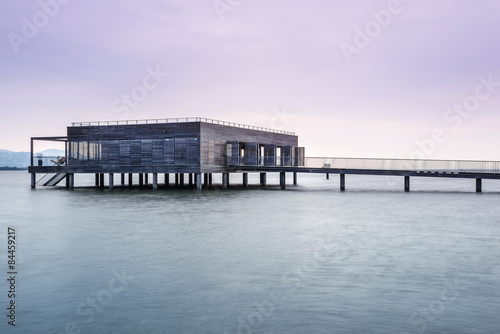 House on stilts on the Costance lake  Bodensee .