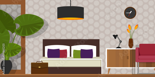 bedroom interior vector house furniture homr