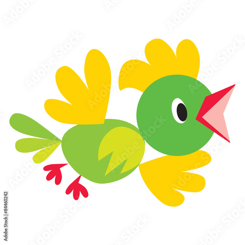 Children vector illustration of funny bird or parrot