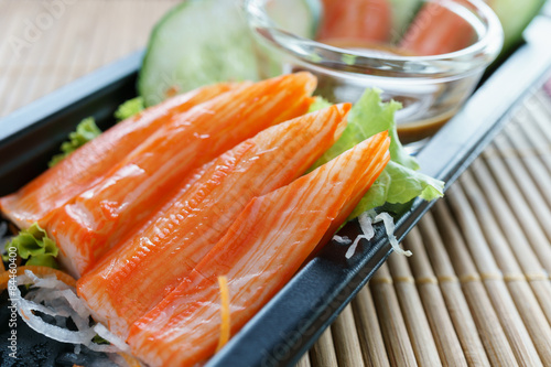 colorful crab stick set on the table