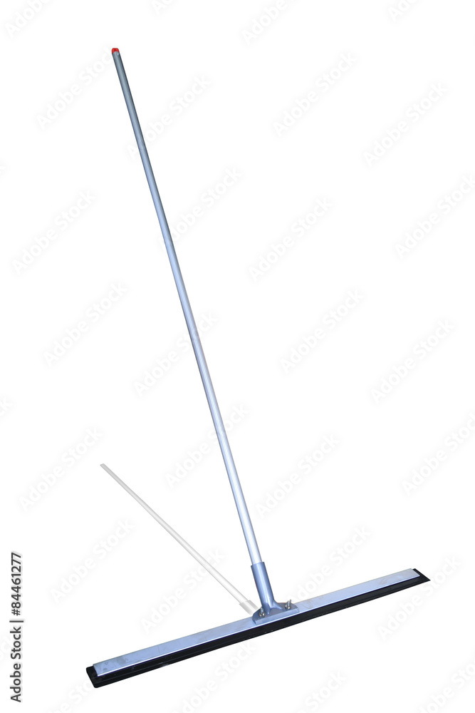 Floor squeegee isolated on white background, Close up cleaning set for used in home. Floor squeegee isolated on white background, Close up cleaning set for used in home.
