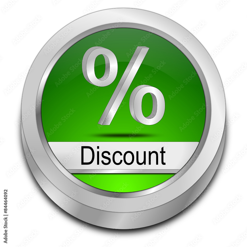 Discount Button mit Prozent Symbol Discount Button mit Prozent Symbol