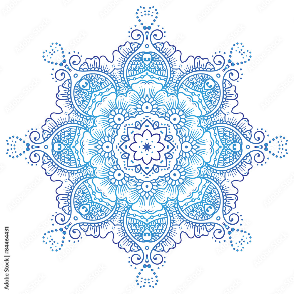 Circular floral ornament Mehndi Henna Tattoo Mandala, Yantra or