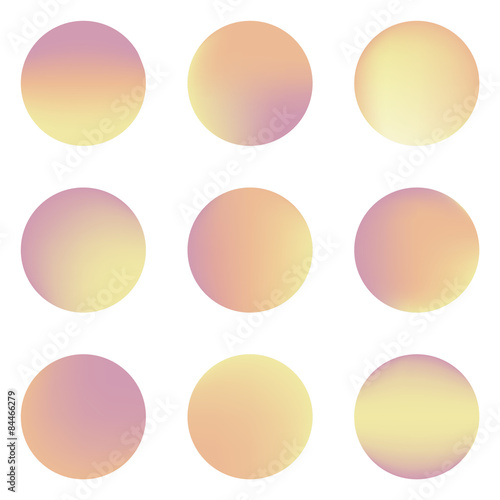 Set of nine colorful circles with place for text