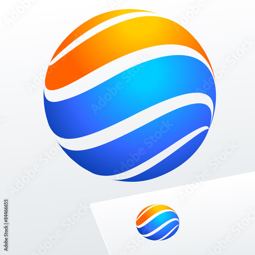 Vector sign in sphere shape. Logo for Business, Media, Tourism