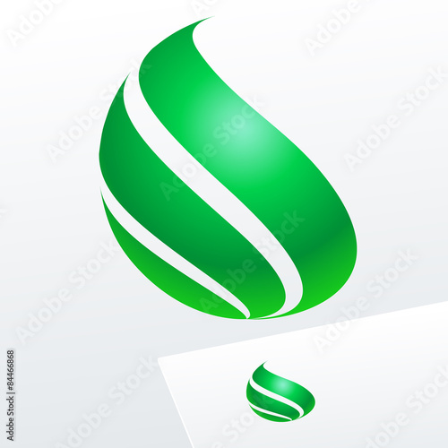 Abstract vector logo. Emblem for Ecology, Pharmacy, Cosmetic activity