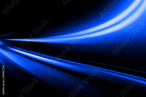 speed motion on night road