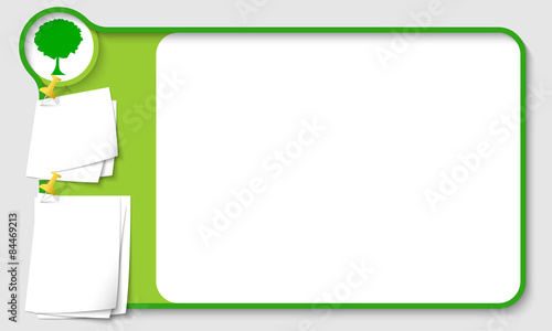 Abstract frame for your text with tree symbol and  papers for re
