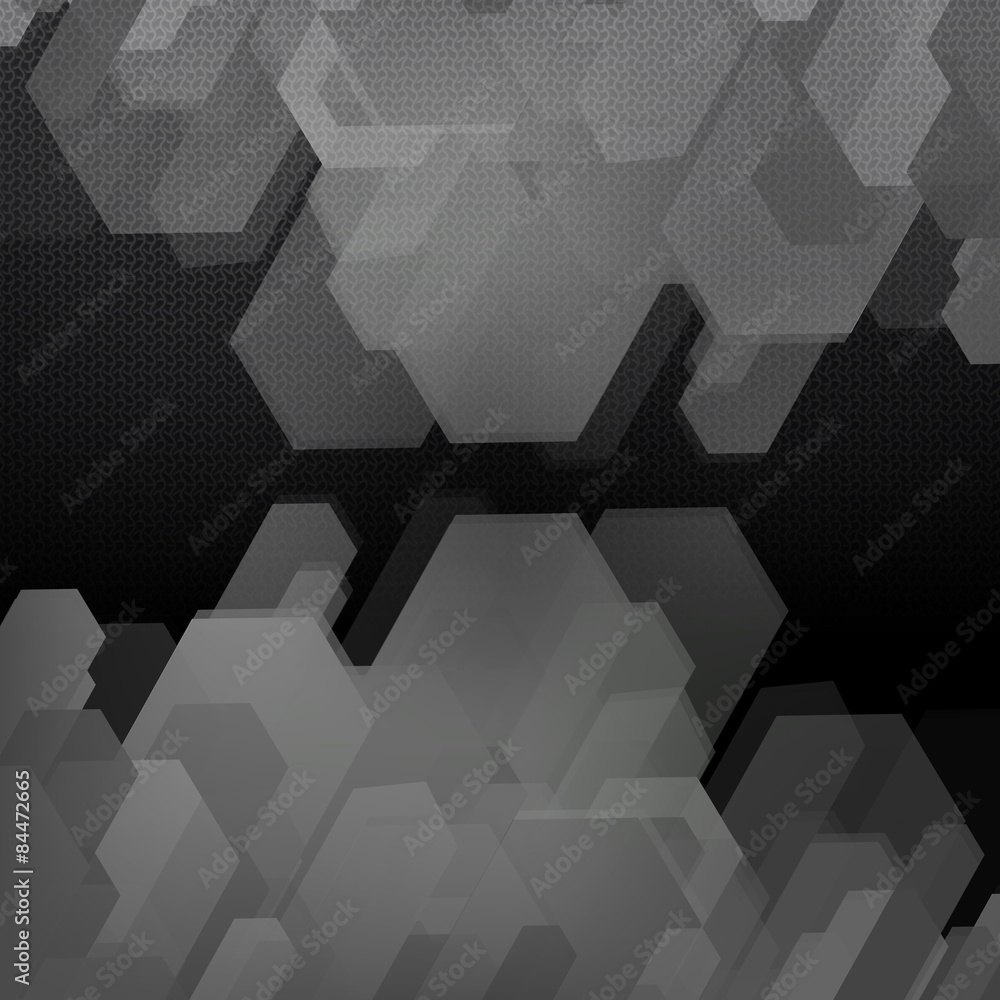 Obraz premium Vector Abstract geometric shape from gray cubes. 