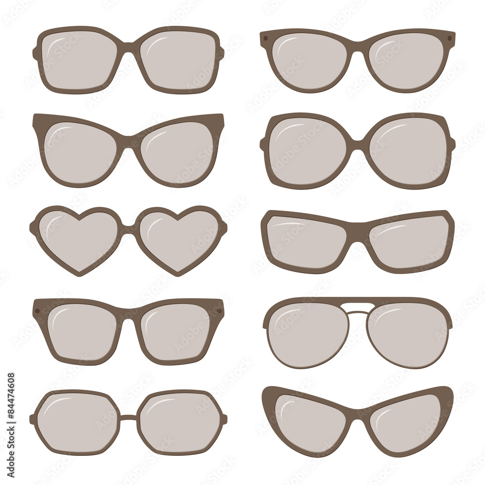 Vector sunglasses, glasses set