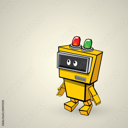 orange Cartoon doodle Robot