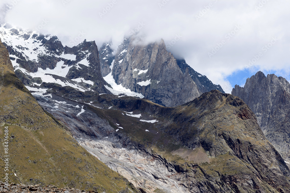 Ex Ghiacciaio - Canalone residuale roccioso -  Catena del Monte Bianco