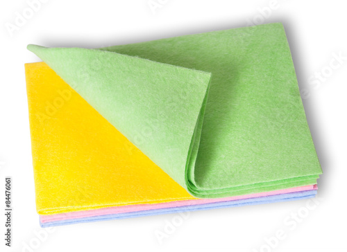 Canvas Print Multicolored cleaning cloths folded on top
